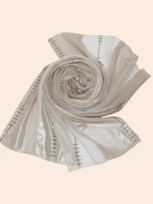 1pc Women's Fashionable Elegant Muslim Hijab Scarf, Patchwork Print Design With Rhinestone Scarf Craftsmanship, Middle Eastern Style Long Scarf