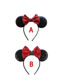 1 chiếc băng đô tai hoạt hình lấp lánh đính sequin xinh xắn với nơ kim tuyến, băng đô thanh lịch, phụ kiện đội đầu tai hoạt hình đáng yêu, phụ kiện tóc không thể thiếu cho lễ hội hóa trang, cosplay, công viên giải trí, sự kiện ngày lễ, Halloween, biểu diễn sân khấu. - Phong cách ngẫu nhiên - Xem 6
