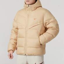 Nike Storm-FIT 防風拒水保暖連帽拉鍊麵包長袖羽絨外套 男款 - 淺卡其色 - 查看 4