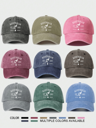 Truckerkeps i vintagestil med australiensiskt bokstäver och grafiskt tryck, present till mors dag, justerbar, andningsbar, svettabsorberande solskyddskeps, lämplig för fritidsaktiviteter, resor och vardagsbruk på sommaren.