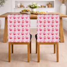 2/4/6pcs Heart Pattern Linen Chair Covers, Suitable For Home Decor, Living Room, Dining Room, Garden, Hotel, Party, Washable Polyester Material, Chair Seat Cushion Covers - Multicolor - View 3