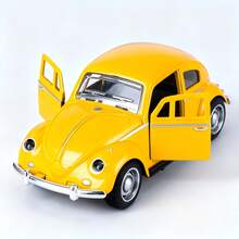 1:32 Scale Alloy Classic Retro Toy Car, Die-Cast Metal Beetle Shaped Vintage Car Model, Suitable For Car Enthusiasts And Collectors, Openable Doors, Car Toy, Birthday, Christmas, New Year Gift For Men And Adults - Multicolor - View 8