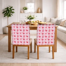 2/4/6pcs Heart Pattern Linen Chair Covers, Suitable For Home Decor, Living Room, Dining Room, Garden, Hotel, Party, Washable Polyester Material, Chair Seat Cushion Covers - Multicolor - View 5