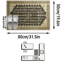 1pc Rug/Carpet/Area Rug/Bath Mat/Bath Rug/Door Mat/Runners/Runner Rug, Black & Gold Color - Vintage Style, Gothic Bohemian Classic Floral Area Rug/Hallway Runner, Suitable For Bathroom, Kitchen, Entryway, Corridor, Bedside, Living Room, Bedroom, Soft & Washable, Home Decor - Multicolor - View 15