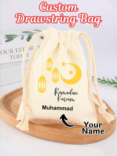 1 st anpassad stjärnmåne sminkväska – personlig namnväska i canvas med dragsko, brudtärne- och möhippapresent, bröllops- och födelsedagspresent till kvinnor, perfekt present till kvinnor, allround