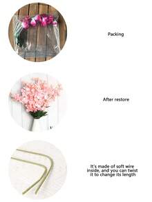 1pc/3pcs/5pcs 25.98 Inch Silk Cloth Artificial Orchid Flowers, Romantic Minimalist Orchid Suitable For Wedding Party/Home Decor/Thanksgiving, Mother's Day, Valentine's Day, High Quality Artificial Flowers - Pink - View 8