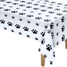 1pc Dog Paw Print Rectangular Tablecloth, 53.94 X 107.87 Inches, Easter Gift - Black - View 6