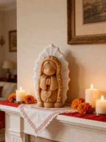 Praying Girl Silicone Mold | Heart-Shaped Rose Base Virgin Mary Shaped | Exclusive Ritual DIY Gift Set | Can Make Scented Candles, Healing Gypsum, Stress Relief Toys | Heat-Resistant Monolithic, Spiritual Decor First Choice - White - View 2