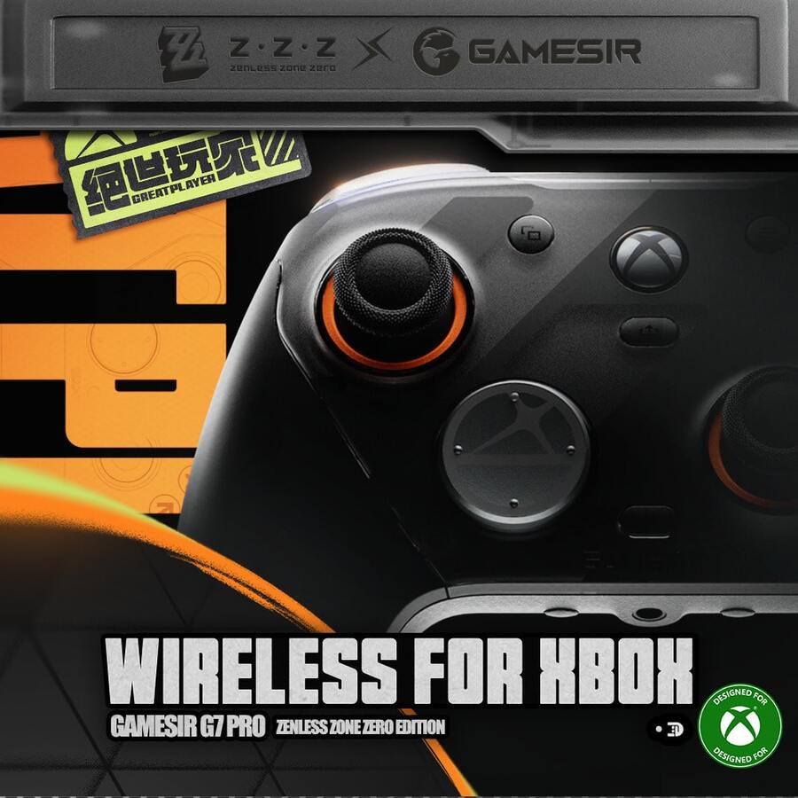 GameSir G7 Pro Zenless Zone Zero Edition Wireless Game Controller, Compatible With Series X/S, PC And Android Phones, Equipped With Magnetic Hall Effect Joysticks, Hall Effect Triggers, Gyroscope And Mapping Function, Supports 2.4G, Bluetooth 5.3 And Wired Connection, 4 Customizable Buttons, 1000Hz Polling Rate, Realistic Motor Vibration, 1200mAh Battery, Includes 3 Magnetic Faceplate Panels, Charging Dock And Carrying Case. - G7 Pro - View 1