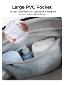 Gym Bag For Women, Duffle Bag For Travel With Wet Pocket, Lightweight Weekender Bags For Women, Water Resistant,Sporty Tote - 黑色 - 查看 5