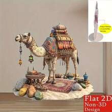 Tượng lạc đà acrylic phẳng 2D cổ điển, 1 chiếc - Thích hợp trang trí bàn làm việc tại nhà, văn phòng, cửa hàng - Chủ đề sa mạc văn hóa đại chúng - Đồ trang trí đa chức năng, thích hợp làm quà tặng ngày lễ. - Nhiều màu - Xem 5