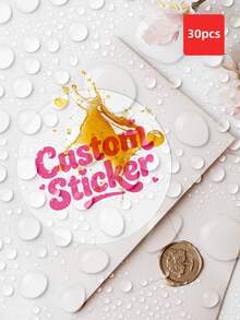 1-240张个性化标签 - 可定制任意设计、图片、Logo、文字的贴纸，防水PVC材质，适用于毕业、婚礼、生日等场合，可设计您自己的贴纸，装饰精美，复古独特，是送给男士、女士、父母、孩子、朋友、家人、祖父母、同学、老师、学生、同事、客户的理想礼物，也适合节日、返校季、公司活动和日常送礼。