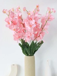 1pc/3pcs/5pcs 25.98 Inch Silk Cloth Artificial Orchid Flowers, Romantic Minimalist Orchid Suitable For Wedding Party/Home Decor/Thanksgiving, Mother's Day, Valentine's Day, High Quality Artificial Flowers - Pink - View 1