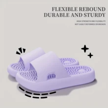 New Style Women's Slippers for Home, Indoor Use, Bathroom & Shower, Couple's Slip-On Shoes - Púrpura claro - Ver 3