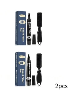 EAST MOON 1 Set Black Beard Filling Pen, Removable & Easy Mustache Filler For Thicker Beard & Hairline, Waterproof Sweatproof All Day Hold, Contains Beeswax & Cocoa Butter, Men's Grooming Styling Kit For Natural Look,Gifts For Men And Women Suitable For Valentine's Day, New Year's Day, Birthdays, Weddings, And Parties,Hair Dye,Makeup,Quick Ship Items,Free Shipping - 鬍鬚梳 + 鬍鬚刷 - 查看 11
