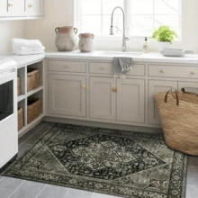 1pc Elegant Artistic Floral Bohemian Style Area Rug/Carpet/Bath Mat/Door Mat/Runner, Suitable For Hallway, Bathroom, Kitchen, Entryway, Bedroom, Living Room, Soft & Washable, Home Decor - Multicolor - View 6