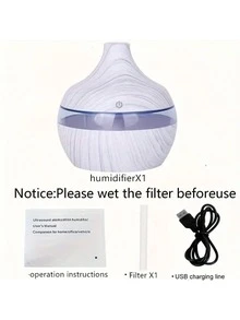 130毫升加湿器，带7色灯光，触控操作，USB供电，每小时加湿300毫升，覆盖10-20平方米，无需电池，适用于家庭和办公室，现代设计，静音运行，自动关机。 - 彩色 - 查看 7