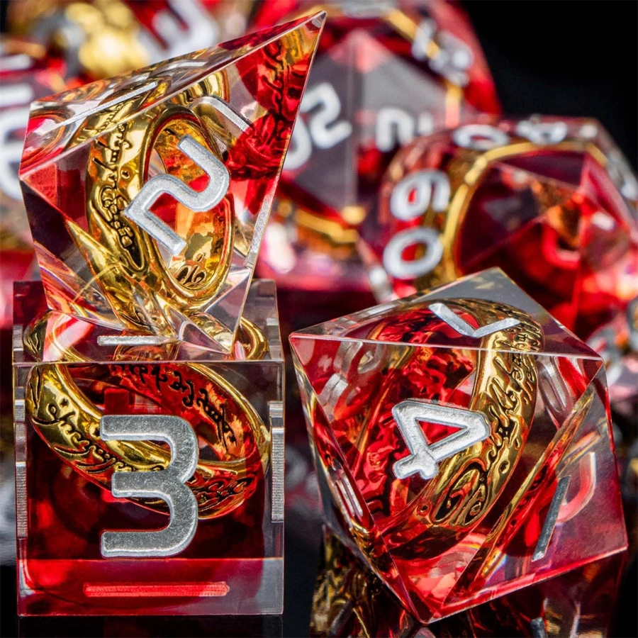 Inspired Sharp-Edged Polyhedral Dice Set, Suitable For Role-Playing Games - 7pcs RPG Dice Set - Multicolor - View 1