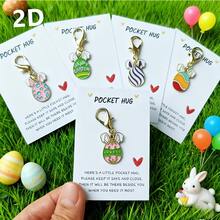 5/10pcs Cute Easter Bunny Egg Pocket Hug Cards | Ideal For Birthdays, Gifts, And Holidays Like Valentine's, Mother'S Day, Easter, Made Of Zinc Alloy, Pink - Multicolor - View 2
