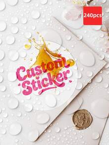 1-240张个性化标签 - 可定制任意设计、图片、Logo、文字的贴纸，防水PVC材质，适用于毕业、婚礼、生日等场合，可设计您自己的贴纸，装饰精美，复古独特，是送给男士、女士、父母、孩子、朋友、家人、祖父母、同学、老师、学生、同事、客户的理想礼物，也适合节日、返校季、公司活动和日常送礼。