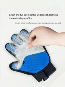 1 Pair Pet Grooming Gloves - Gentle Bristle Hair Removal For Dogs & Cats - With Massage Stimulating Rings - Easy To Use And Clean - Multicolor - View 8