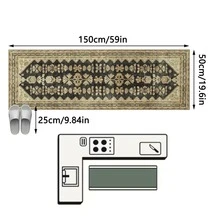 1pc Rug/Carpet/Area Rug/Bath Mat/Bath Rug/Door Mat/Runners/Runner Rug, Black & Gold Color - Vintage Style, Gothic Bohemian Classic Floral Area Rug/Hallway Runner, Suitable For Bathroom, Kitchen, Entryway, Corridor, Bedside, Living Room, Bedroom, Soft & Washable, Home Decor - Multicolor - View 16