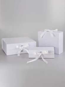 1pc White Foldable Gift Box, Gift Packaging Box, Universal Gift Box For Family And Friends, Holiday Gifts - White - View 4