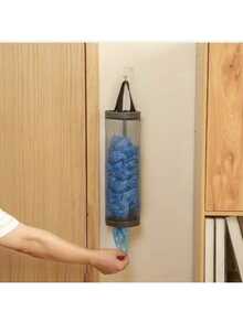 1pc Garbage Bag Hanging Storage Bag, Wall-Mounted Drawstring Shoe Storage Bag, Kitchen Plastic Bag Storage Bag, Woven Net Bag, Hanging Net Storage And Plastic Bag Rack For School Supplies, Back To School College Student Storage Bag