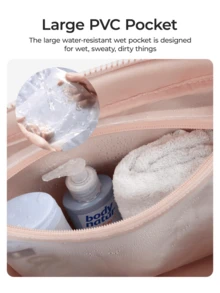 Gym Bag For Women, Duffle Bag For Travel With Wet Pocket, Lightweight Weekender Bags For Women, Water Resistant,Sporty Tote - Màu Hồng baby - Xem 5