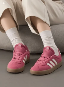 adidas VL COURT 3.0 時尚簡約百搭純色基礎休閒 低筒 板鞋 女款 粉紅色 - 岩層粉 - 查看 2