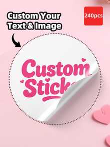 1-240张个性化标签 - 可定制任意设计、图片、Logo、文字的贴纸，防水PVC材质，适用于毕业、婚礼、生日等场合，可设计您自己的贴纸，装饰精美，复古独特，是送给男士、女士、父母、孩子、朋友、家人、祖父母、同学、老师、学生、同事、客户的理想礼物，也适合节日、返校季、公司活动和日常送礼。