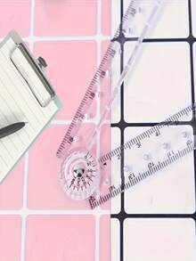 1pc Creative Drawing Acrylic Transparent Folding Ruler (Expanded 30cm), Transparent Design, Minimalist Style, Foldable For Easy Storage And Portability, Student Supplies, Essential For Back To School, School & Education Supplies > Drawing Supplies > Rulers - Clear - View 6