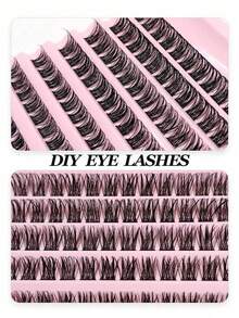 D-Curl Fluffy False Eyelashes, Soft & Dense, Create Natural Look, Eyelash Clusters, Individual False Lashes - D - View 6