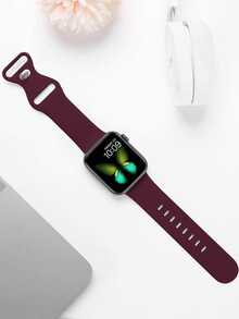 1pc Unisex Silicone Solid Color Watch Band Strap Compatible With 38mm, 40mm, 41mm, 42mm, 44mm, 45mm, 46mm, 49mm Watches, Soft, Comfortable, Water-Resistant, Compatible With Apple Watch Ultra/SE/9/8/7/6/5/4/3/2/1 - Multicolor - View 2