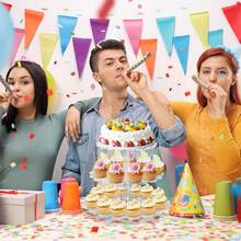 3-Tier Multi-Shape Clear Acrylic Cupcake Stand, Macaron Cookie Candy Display For Wedding Birthday Baby Shower Tea Party Dessert Table - Clear - View 5