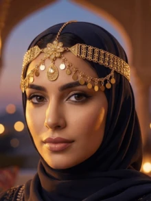 1pc Gold Coin Tassel Headchain, Arabic Style Wavy Tassel Rhinestone Flower Women Hair Chain, Bridal Luxury Hair Jewelry, Women's Party Jewelry