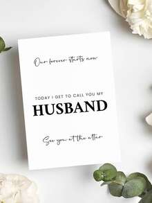 1 pieza Tarjeta romántica para el novio de boda - Mensaje elegante y sincero incluido, regalo perfecto de la novia - Rojo - Ver 4