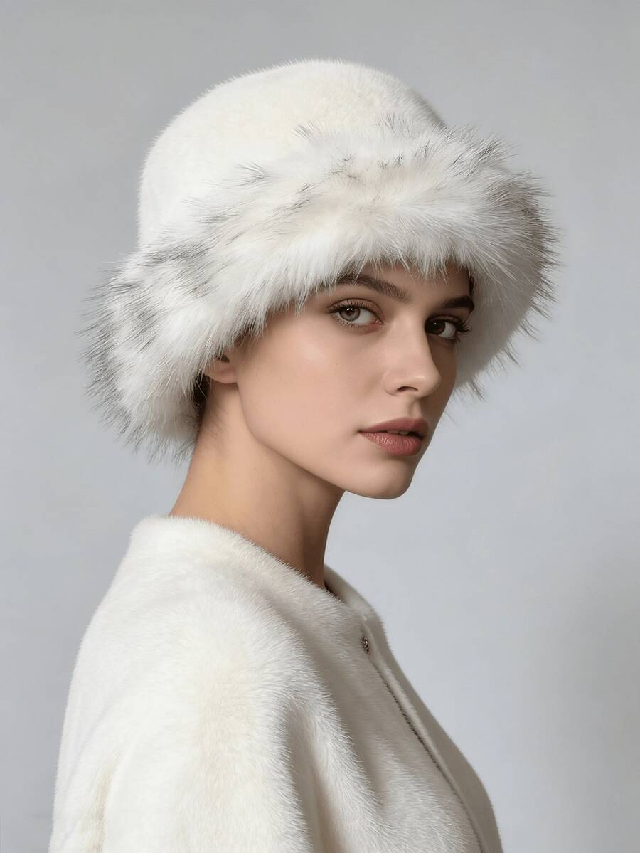 1顶女士加厚保暖时尚简约豹纹蒙古包，适合日常出行、滑雪、徒步、度假、钓鱼等场合。 - 彩色 - 查看 1