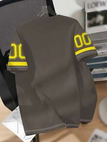 男女通用印花T恤，洛杉矶数码休闲运动服饰，可机洗 - 彩色 - 查看 4