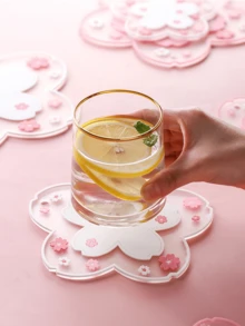 2 miếng lót cốc cà phê, màu hồng và trắng - Thích hợp cho cốc trà gia đình, họa tiết hoa hồng, chống trượt, cũng có thể dùng làm tấm lót bàn - Phù hợp để trang trí bàn đồ uống, phụ kiện dễ thương, đồ dùng học tập. - Nhiều màu - Xem 2