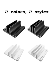 Vertical Laptop Stand For Desk,Dual Slots Plastic Laptop Holder With Space Saving 4-In-1 Design,Adjustable Laptop Organizer Storage Supports - Multicolor - View 9