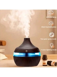 130毫升加湿器，带7色灯光，触控操作，USB供电，每小时加湿300毫升，覆盖10-20平方米，无需电池，适用于家庭和办公室，现代设计，静音运行，自动关机。 - 彩色 - 查看 4