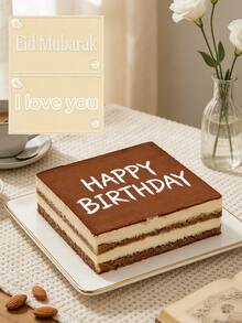Personliazed Texts Tiramisu Letter Mold, Custom Cake Stencils, 19.9cm*11.9cm Acrylic Tiramisu Smoothing Board, Tiramisu Baking Tool With Hollow Arabic Text Design, Simple Cake Smoothing Board - Tiramisu Mold - View 6