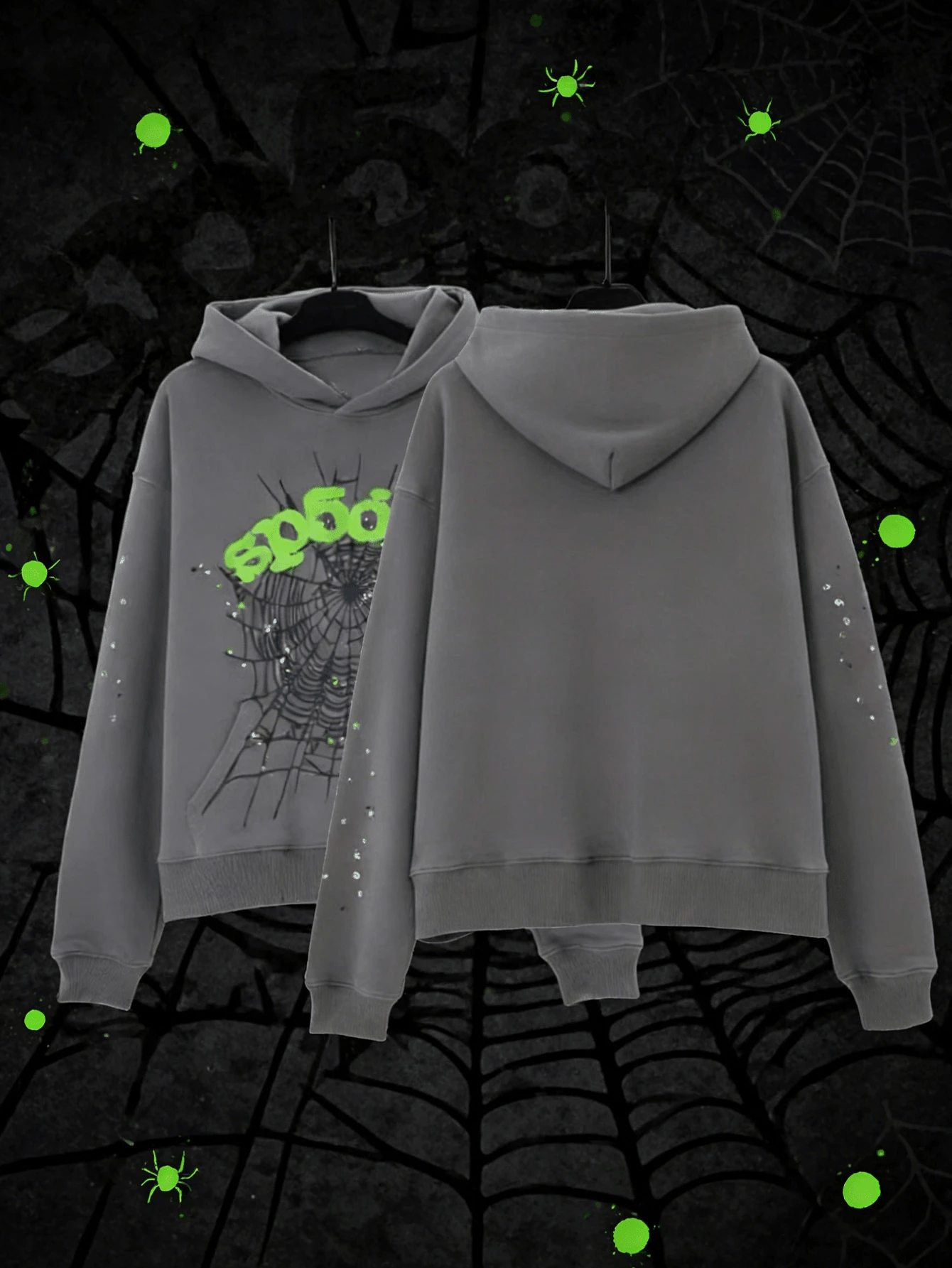 Pooyikoi Hip Hop  Hoodies Set Y2K Hoodie Tracksuit Pullover Sweatshirt For Women Men Matching Hoodies For Couples - Tops, Menswear - 灰色 - 查看 1