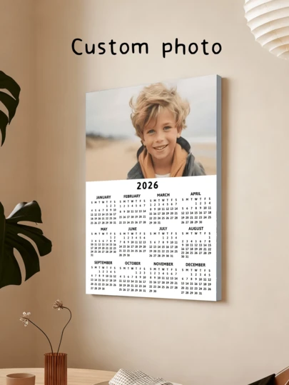 1 st 2026 personlig fotokalender, väggdekor/nyår, alla hjärtans dag, födelsedagspresent/inflyttningsfest/praktisk anpassad present till familj, vänner, par, kontorsbruk/nyårsplanering 2026