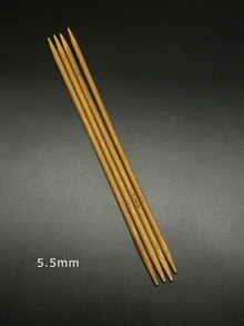 25cm Carbonized Double-Pointed Knitting Needles, 4pcs (2.0-10.0mm Available), Scarf Knitting Tool For Christmas - Brown - View 10