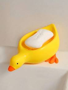 1/2/3 Pcs Duck Shaped Soap Dish With Draining Function, Cartoon Soap Tray, Bathroom Soap Holder, Minimalist Style, Essential For Home & Bathroom. Home & Bathroom Decor, Autumn Decor, Back To School Decor, Gift, Valentine's Day, Mother's Day - Multicolor - View 11