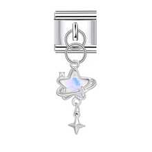 1pc Fashionable & Charming Cute Starry Sky Stainless Steel Modular DIY Bracelet Pendant, Featuring Unique Designs Including Heart, Planet, Moon And Star Patterns, Suitable For Women To Make DIY Bracelets, Necklaces, Handmade Pendants And Jewelry Accessories, Suitable For All - Multicolor - View 13