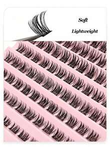 D-Curl Fluffy False Eyelashes, Soft & Dense, Create Natural Look, Eyelash Clusters, Individual False Lashes - D - View 2