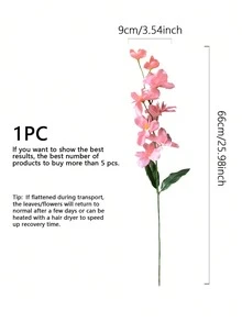1pc/3pcs/5pcs 25.98 Inch Silk Cloth Artificial Orchid Flowers, Romantic Minimalist Orchid Suitable For Wedding Party/Home Decor/Thanksgiving, Mother's Day, Valentine's Day, High Quality Artificial Flowers - Pink - View 9